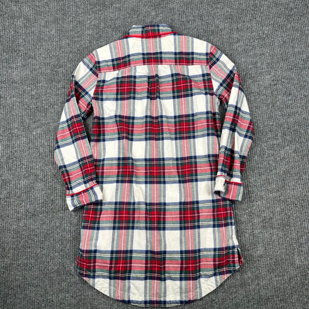 Vineyard Vines Jolly Plaid Flannel Womens Small Plaid Nightshirt Red Green White - Picture 3 of 11